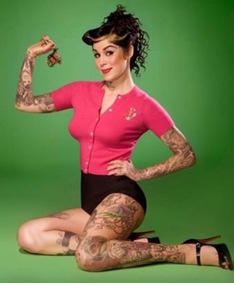 Kat Von D Leg Tattoos